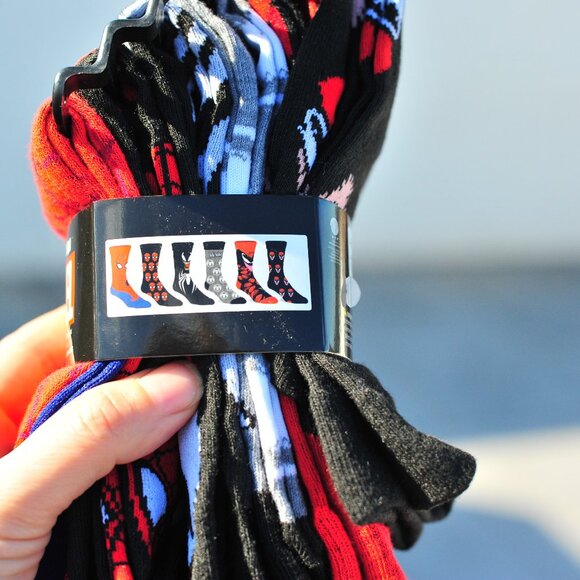 1 pair Polo Premium x MARVEL Colorful Tall Socks Female Male Neuter Blue Gray - Picture 11 of 14